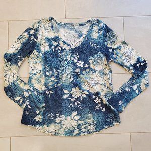 Sonoma long sleeve floral v-neck tee